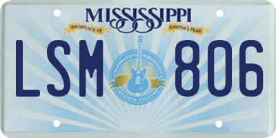 MS license plate LSM806