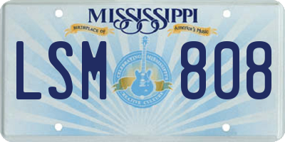 MS license plate LSM808