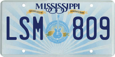 MS license plate LSM809