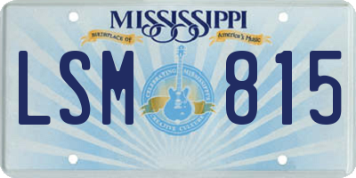 MS license plate LSM815