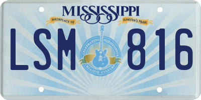 MS license plate LSM816