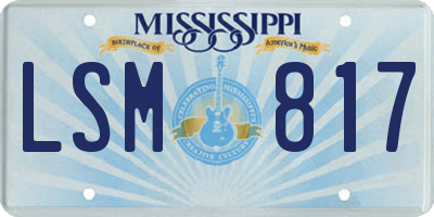 MS license plate LSM817