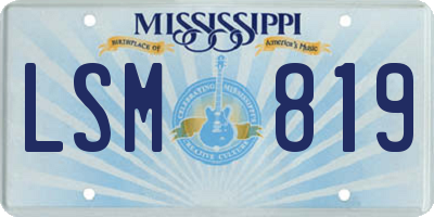 MS license plate LSM819