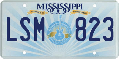 MS license plate LSM823
