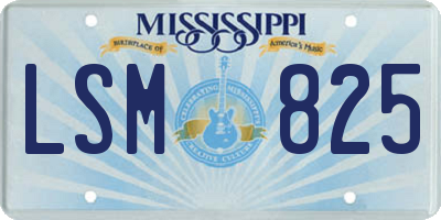 MS license plate LSM825