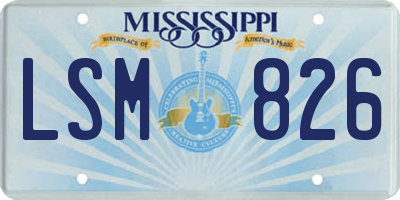 MS license plate LSM826
