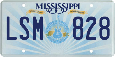 MS license plate LSM828