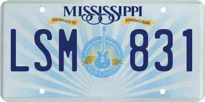 MS license plate LSM831