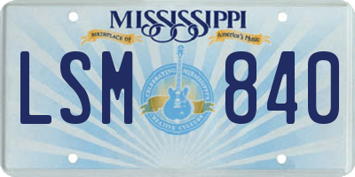MS license plate LSM840