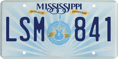 MS license plate LSM841