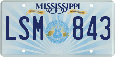 MS license plate LSM843