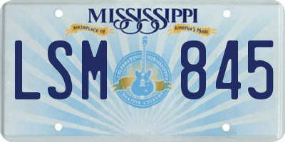 MS license plate LSM845
