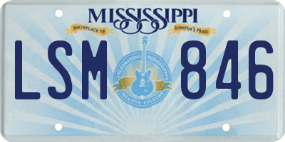 MS license plate LSM846