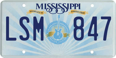 MS license plate LSM847