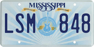 MS license plate LSM848