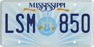 MS license plate LSM850