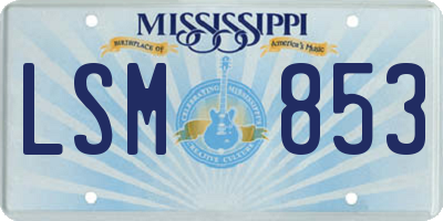 MS license plate LSM853