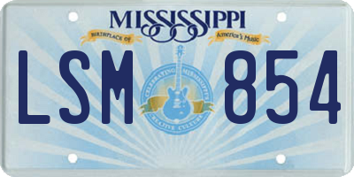 MS license plate LSM854