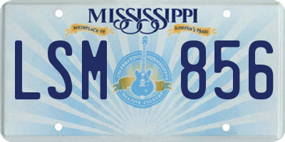 MS license plate LSM856