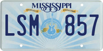 MS license plate LSM857
