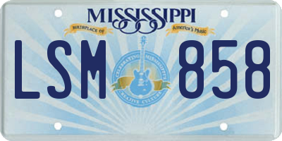 MS license plate LSM858