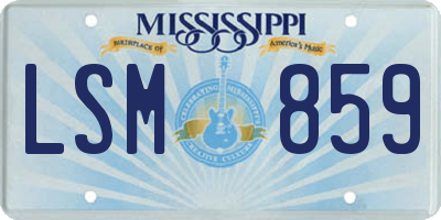 MS license plate LSM859