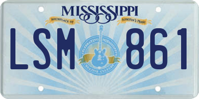 MS license plate LSM861