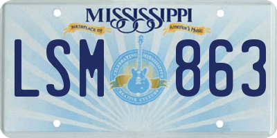 MS license plate LSM863