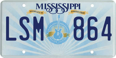 MS license plate LSM864