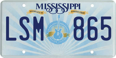 MS license plate LSM865