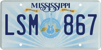 MS license plate LSM867