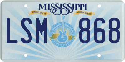 MS license plate LSM868