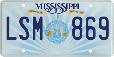 MS license plate LSM869