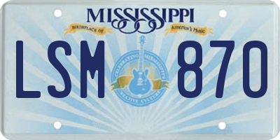 MS license plate LSM870