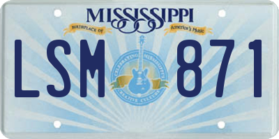 MS license plate LSM871