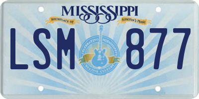 MS license plate LSM877