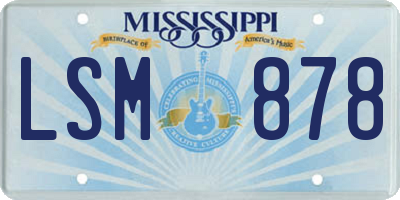 MS license plate LSM878