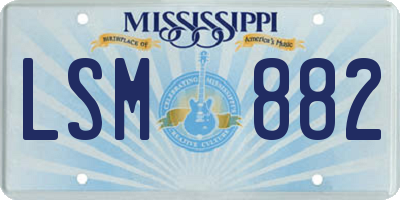 MS license plate LSM882