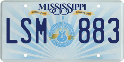 MS license plate LSM883