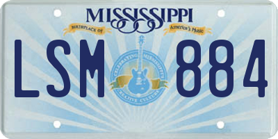 MS license plate LSM884