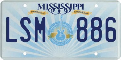 MS license plate LSM886