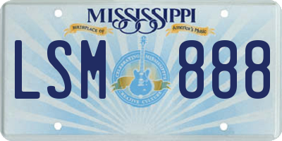MS license plate LSM888