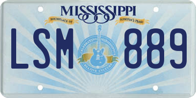 MS license plate LSM889