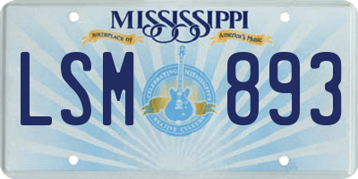 MS license plate LSM893