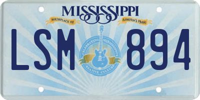 MS license plate LSM894