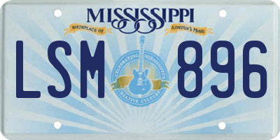 MS license plate LSM896