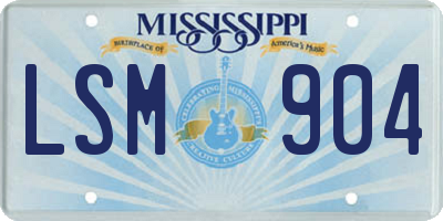 MS license plate LSM904