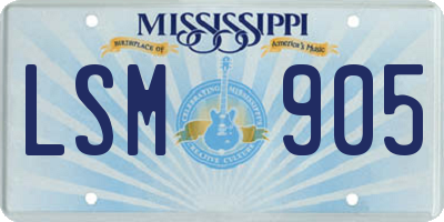 MS license plate LSM905