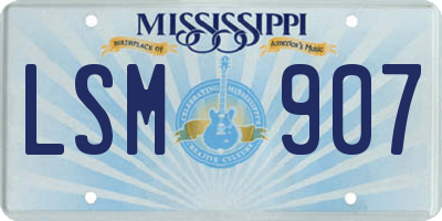 MS license plate LSM907