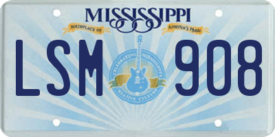 MS license plate LSM908